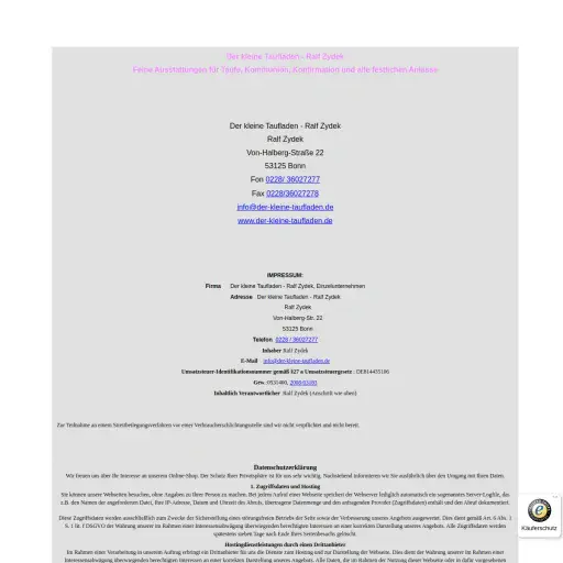 Ralf Zydek, Der kleine Taufladen